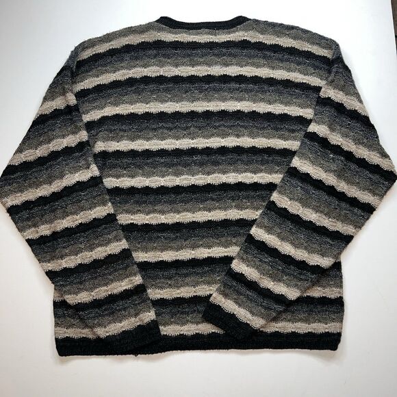 Vintage 90s Sweater New Era Womens Large Stripes Long Sleeve Minimalist Casual - Picture 6 of 10